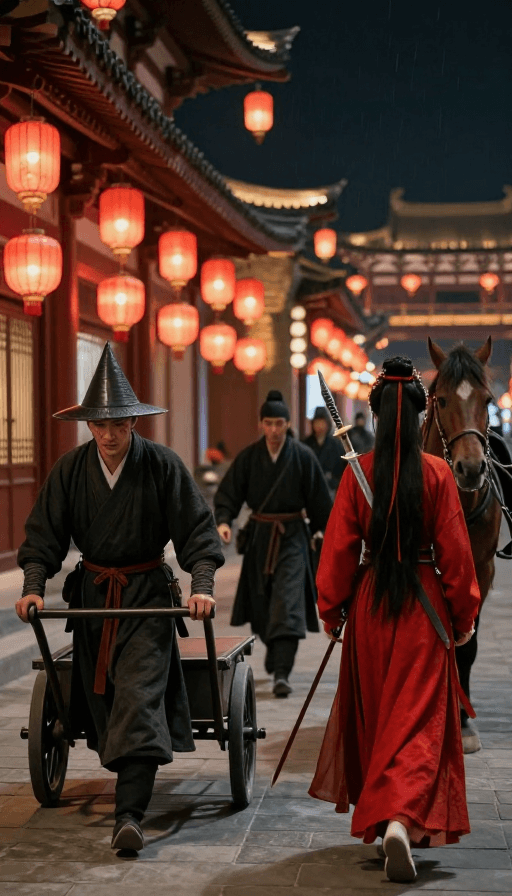 红色灯笼素材：唐韵诡夜：西市坊间的江湖奇遇