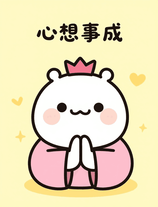 喜庆风格素材：吉祥寓意：心想事成插画设计