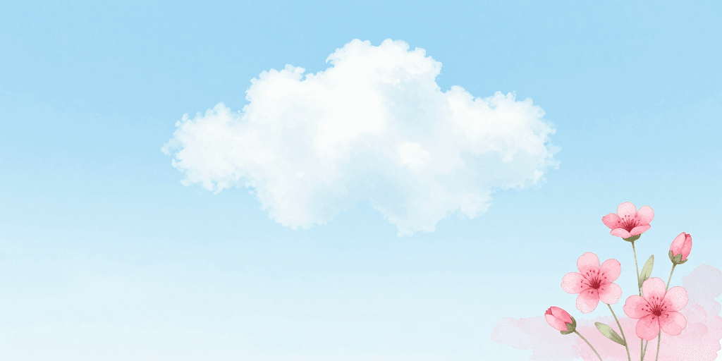 女性向品牌素材：清新淡雅水彩春日背景插画