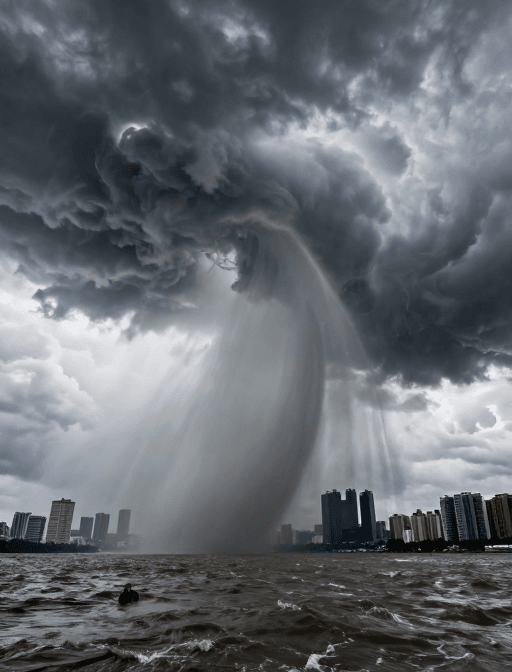 视觉震撼素材：超级台风肆虐现场：狂风暴雨的震撼瞬间