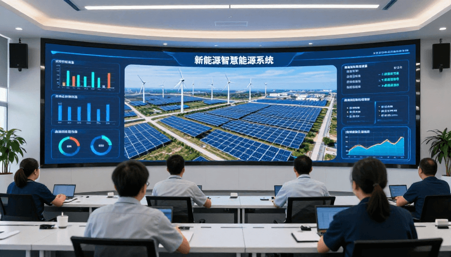 商业宣传图素材：新能源智慧控制中心：科技驱动绿色未来