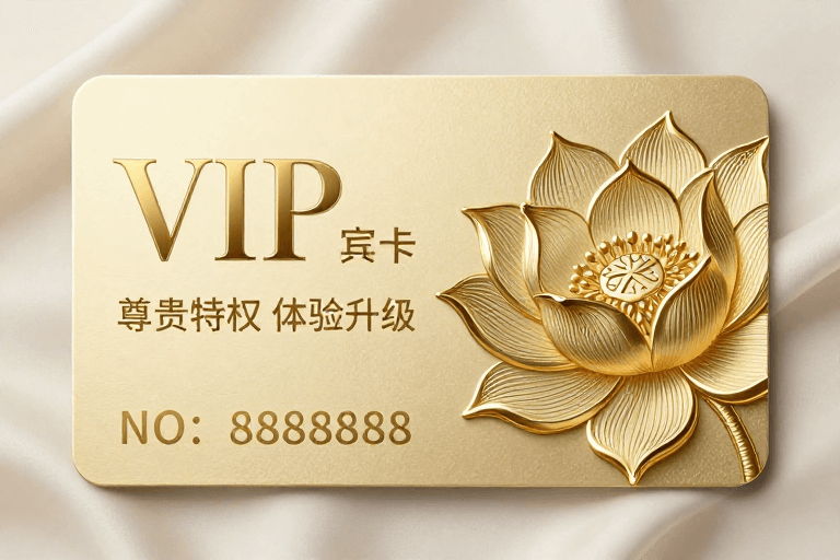 奢华质感素材：金色浮雕质感VIP贵宾卡设计：尊贵奢华