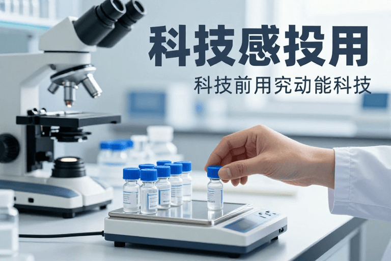 冷色调设计素材：未来科技实验室精准操作