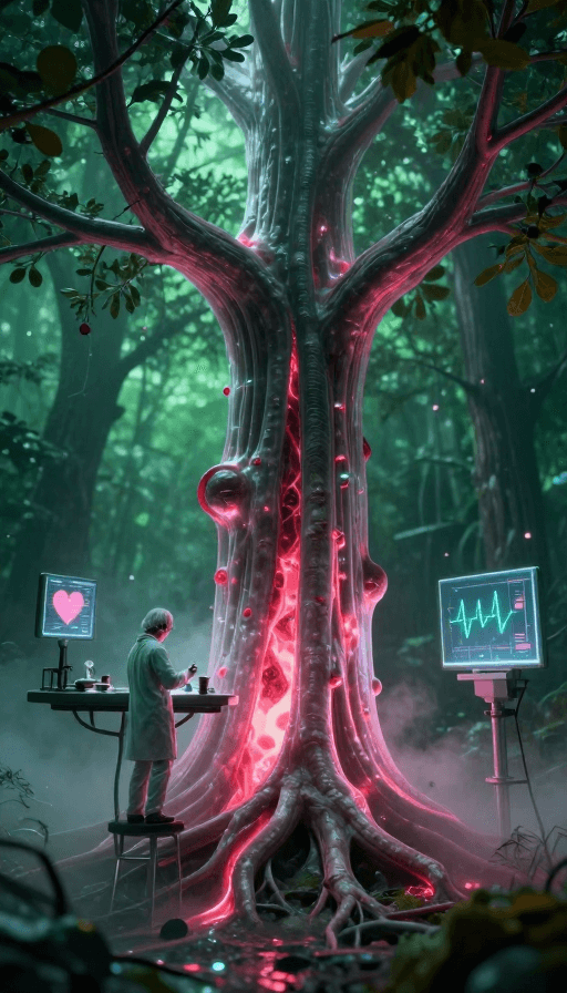 科幻设计素材：血管森林气象站：生物器官超现实景观