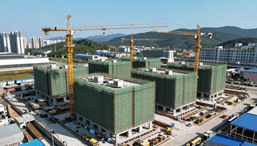 商业宣传素材：宏伟基建现场：现代建筑施工全景纪实