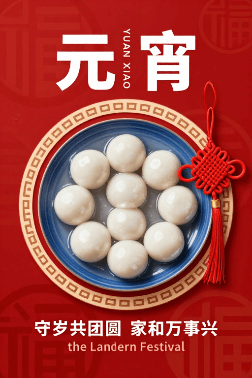 传统装饰素材：元宵佳节喜庆团圆 传统与现代融合的节日氛围