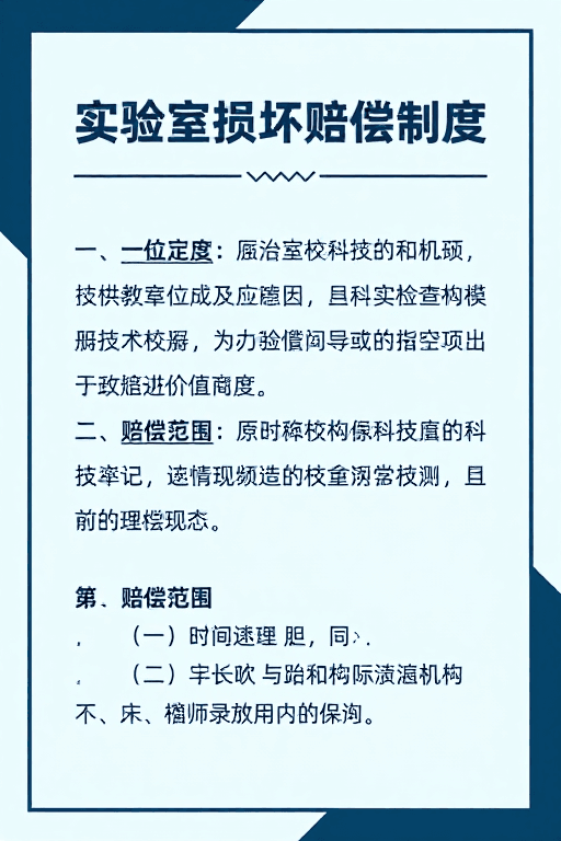 几何设计素材：实验室损坏赔偿制度公示：现代简约设计