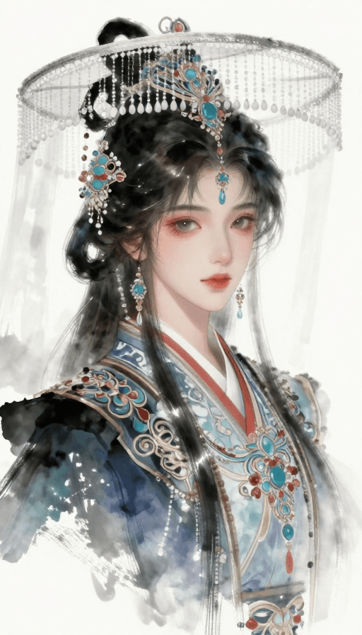古风元素素材：华丽水墨少年：光影流动之美
