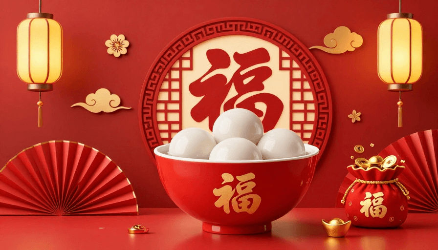 团圆主题素材：福满人间·喜庆团圆：春节传统元素艺术呈现