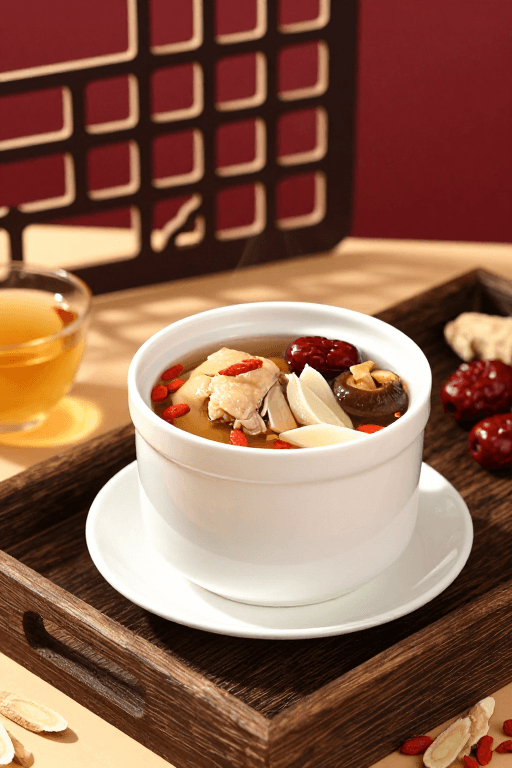 暖调摄影素材：匠心呈现中式滋补汤品，暖光映现食材本真