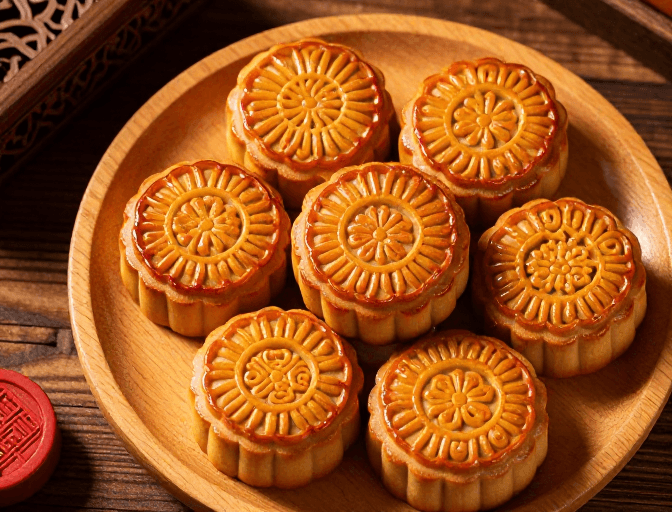 广式月饼素材：中秋广式月饼艺术呈现