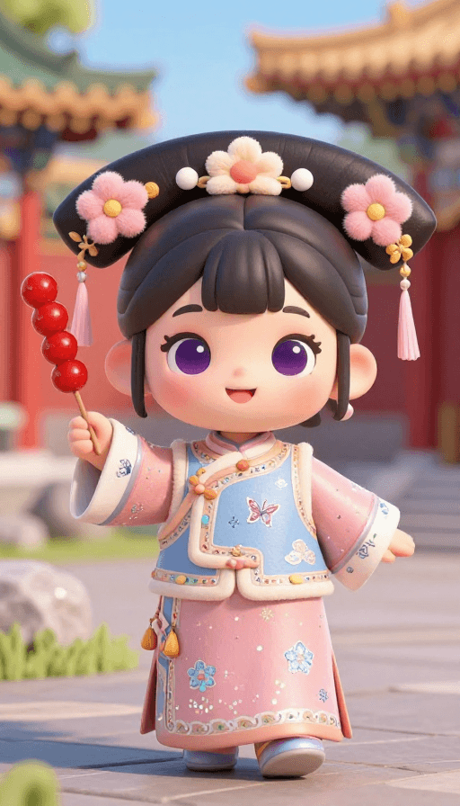 虚拟形象素材：元气3D格格御花园嬉戏，国风服饰闪耀星光