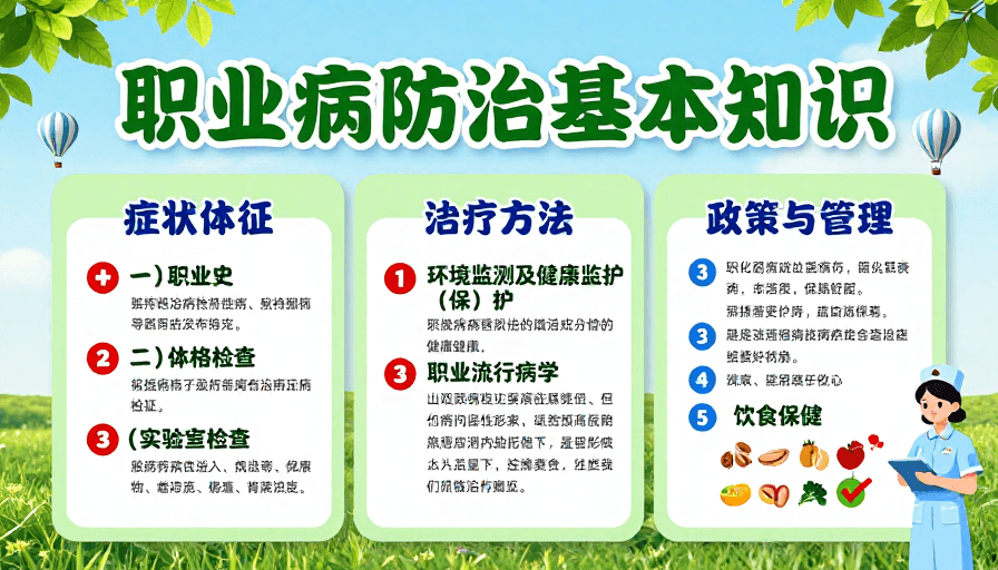 职业病防治素材：绿色清新职业病防治科普海报设计