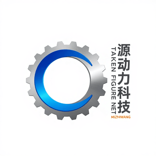 工业美学素材：源动力科技现代金属齿轮标识设计