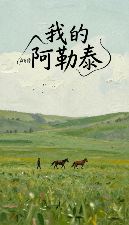 草原风光素材：《我的阿勒泰》：油画风草原与诗意牧歌海报