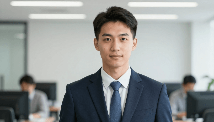专业形象素材：自信商务男士肖像：亚洲青年职场风采