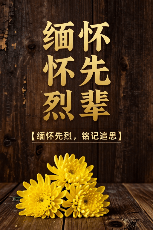 庄重风格素材：庄重肃穆的纪念主题背景与文字设计