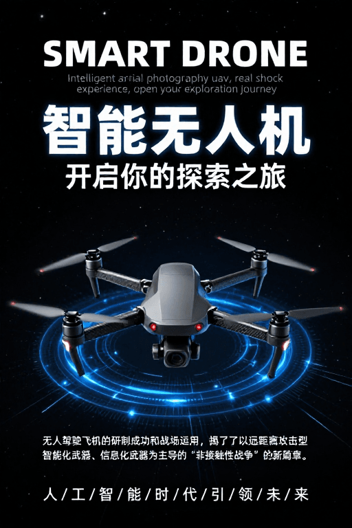 科技海报素材：未来科技引领：高精度智能无人机展示