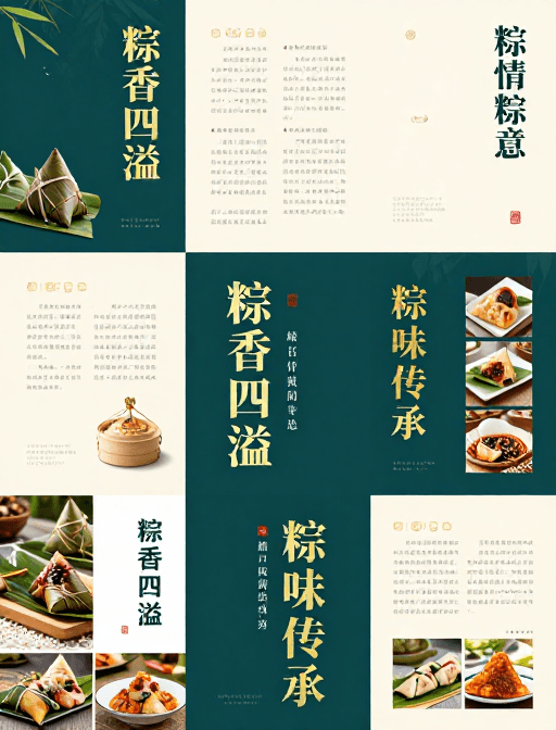 端午节素材：深青金韵：端午节主题宣传册典雅现代视觉设计