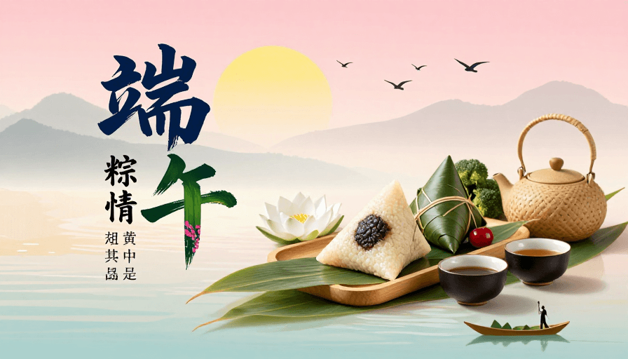 清新雅致素材：端午安康 中国风诗意海报设计