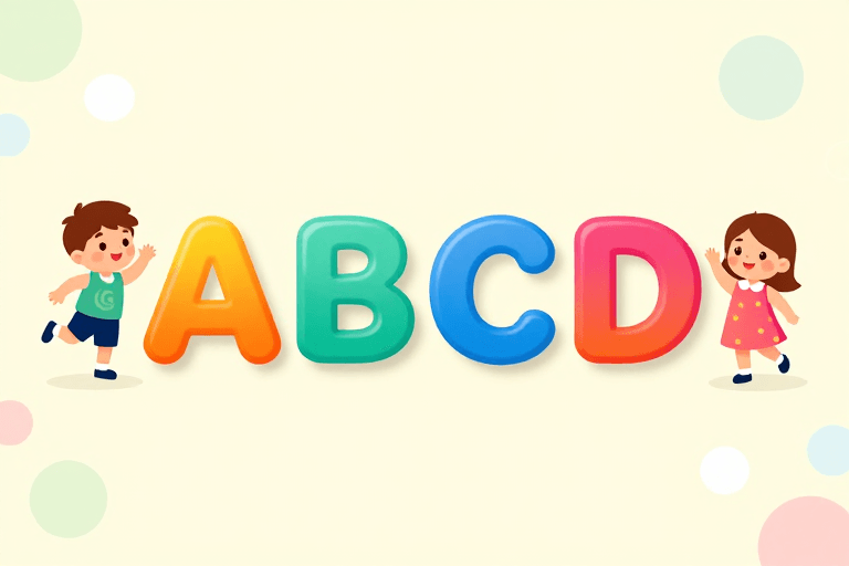 3D字母素材：梦幻早教ABC互动插画背景图