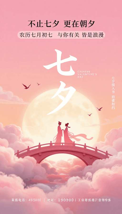 七夕节素材：梦幻中国风七夕海报，古典与浪漫交融