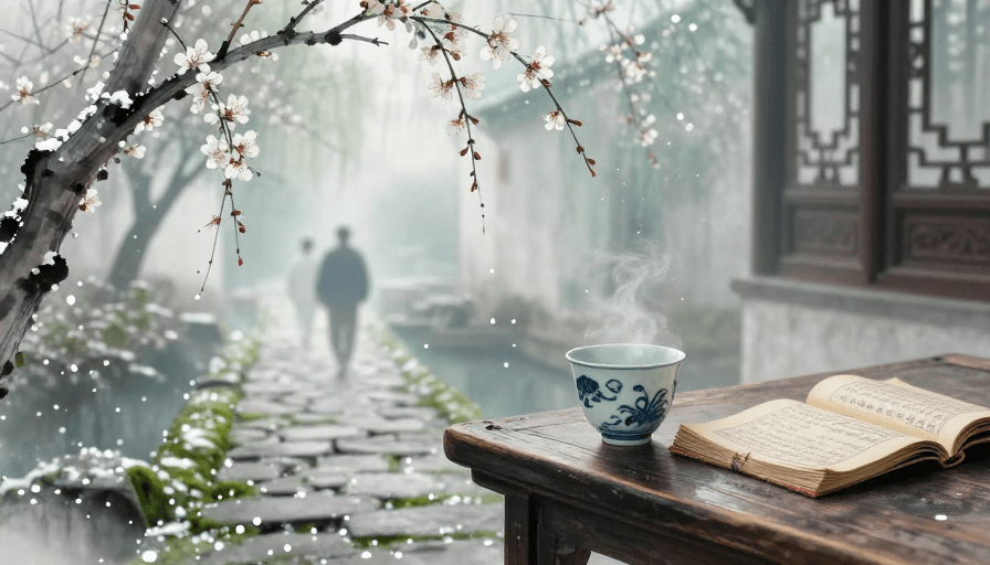 静谧美学素材：江南春晓：水墨中的静谧时光