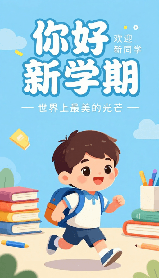 青春风采素材：活力满满新学期，快乐启程！