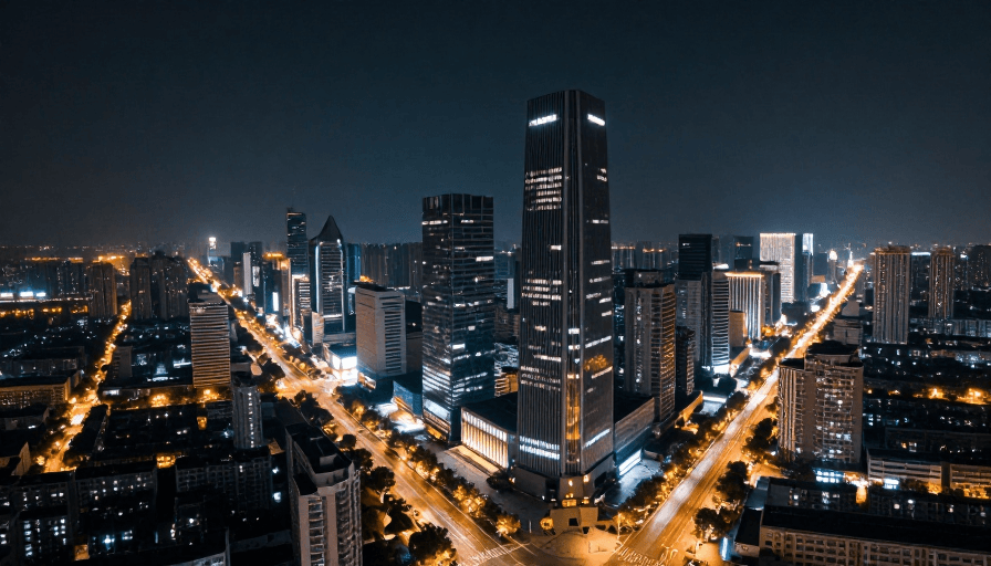 #视觉盛宴素材：合肥璀璨夜景：城市灯光与繁华夜色之美