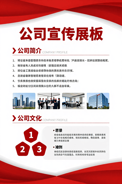现代商务素材：国企红色主题宣传展板设计