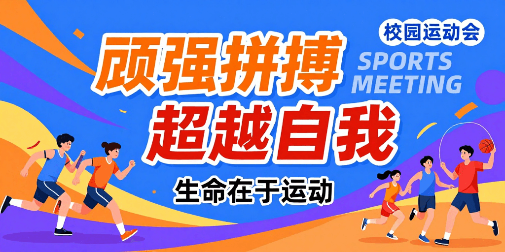 高饱和度色彩素材：校园运动会：色彩动感 奋力拼搏