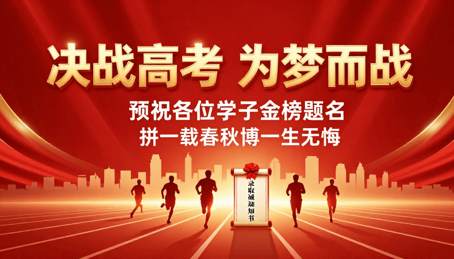 高考素材：决战高考金色庆典海报：为梦而战