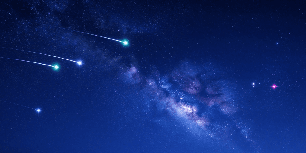 流星轨迹素材：深邃星际星河：梦幻动感宇宙背景图