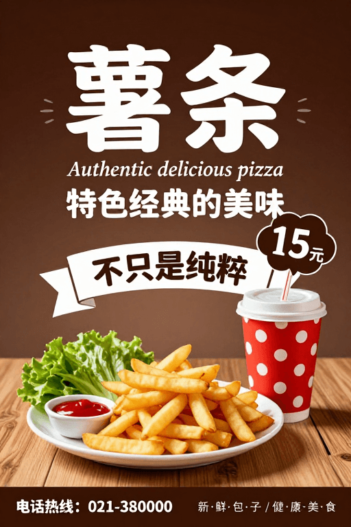 薯条主题素材：高端薯条美食海报设计