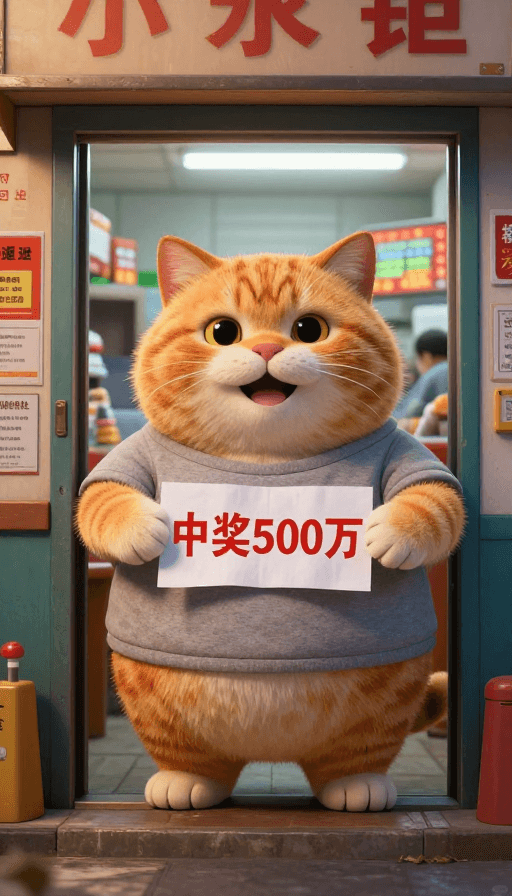 8K高清素材：大橘猫中奖500万，8K写实街头夜景