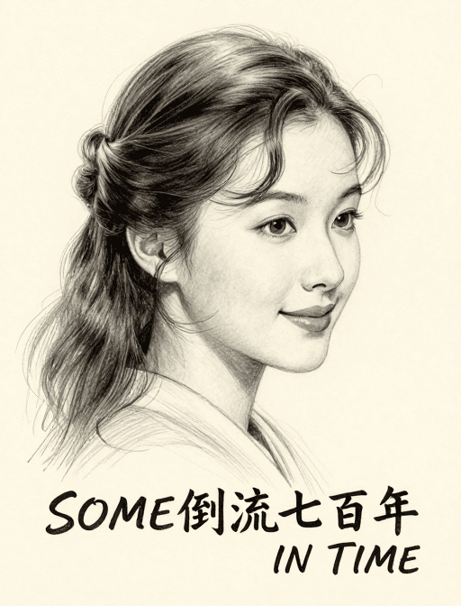 铅笔画素描素材：时光倒流七十年：温婉佳人铅笔画艺术
