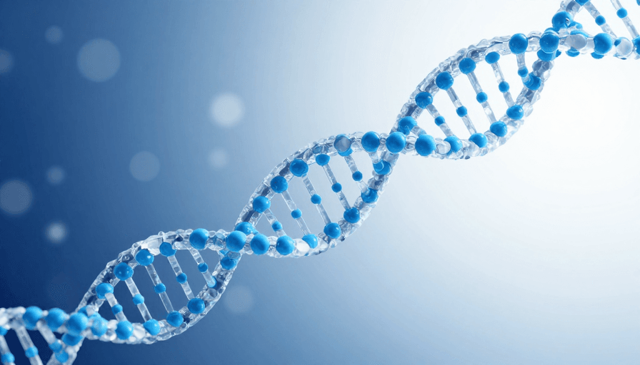 DNA结构素材：未来生物科技：冰晶DNA结构悬浮影像