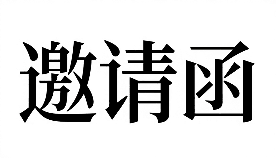 现代海报素材：现代几何字体‘邀请函’：黑白艺术海报设计