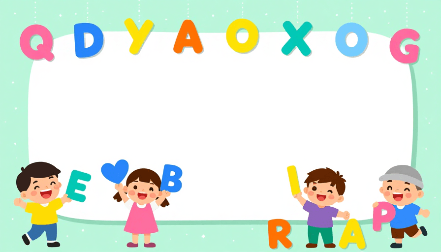 教学素材素材：童趣字母教育海报：卡通儿童与立体字