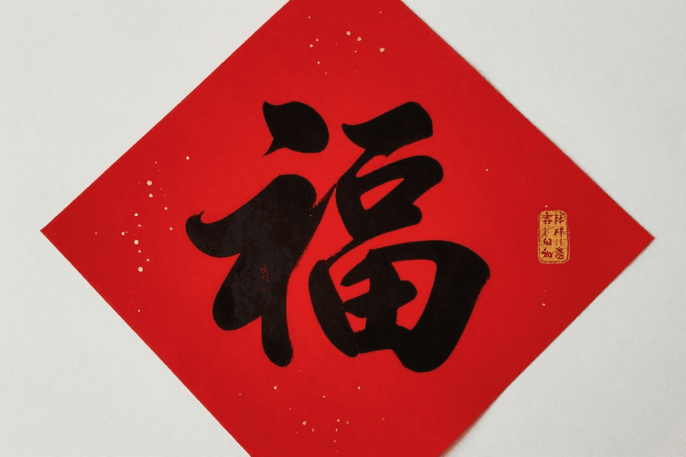 春节元素素材：红金撞色福字剪纸：春节吉祥好运视觉盛宴