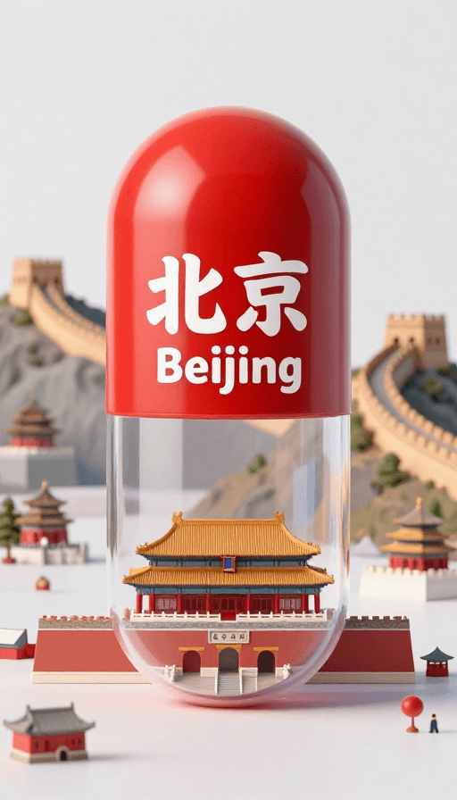 长城背景素材：胶囊北京微缩景观：故宫与长城的3D艺术呈现