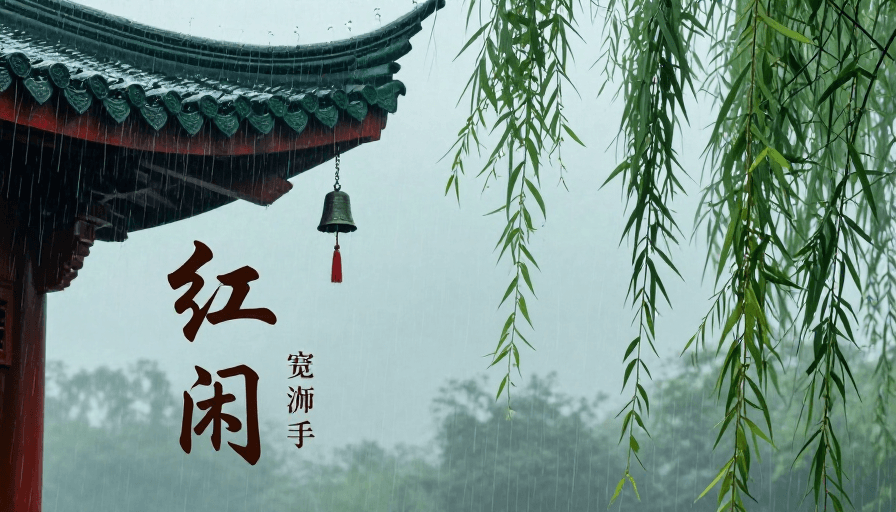 中式建筑素材：江南烟雨古韵：青瓦风铃诗意画卷