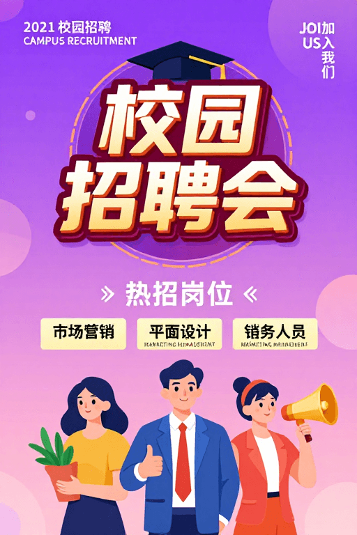 校园招聘素材：活力校园招聘会：2021青春招募启航