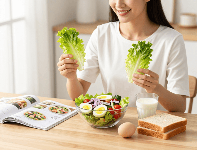 自然光摄影素材：健康轻食：清新自然的生活美学