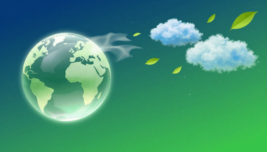 科幻风格素材：生态愿景：玻璃地球与星空云朵的梦幻渐变