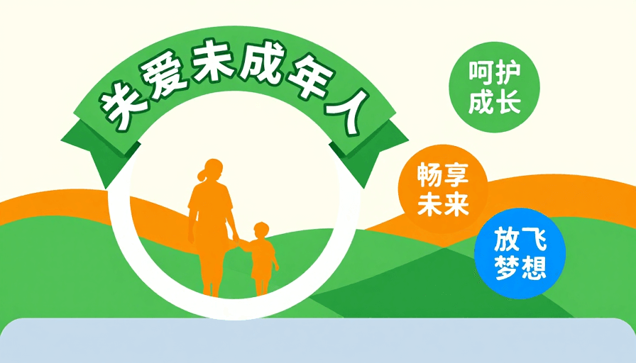 儿童保护素材：成长陪伴：简约风格公益海报设计