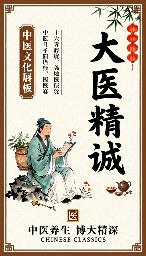 中医文化素材：大医精诚：古风中医文化传承海报