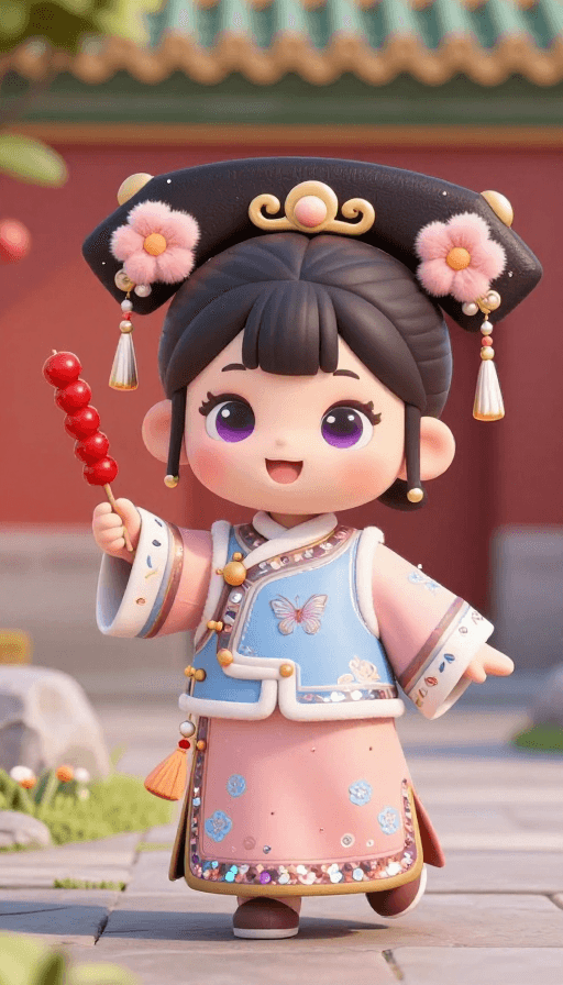 表情包素材素材：元气3D格格：御花园星光漫步