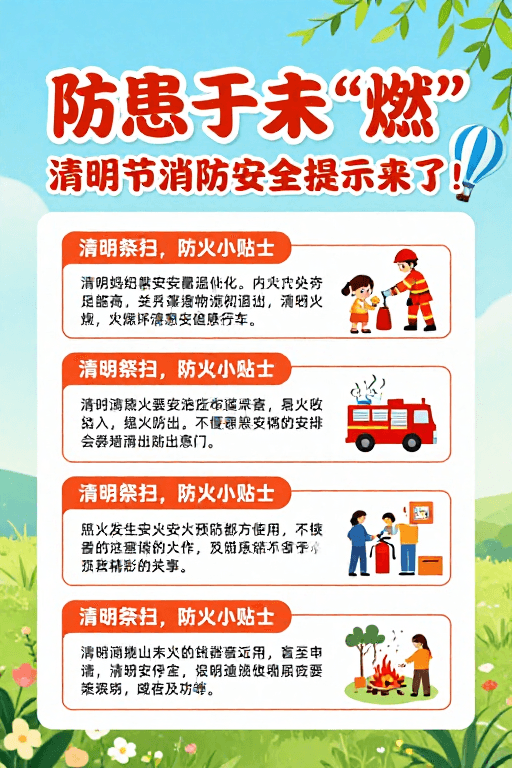 安全提示素材：清明防火安全小贴士 防患于未燃