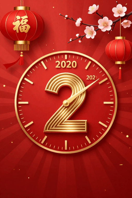 元旦活动素材：喜庆中国风新年倒计时主题背景